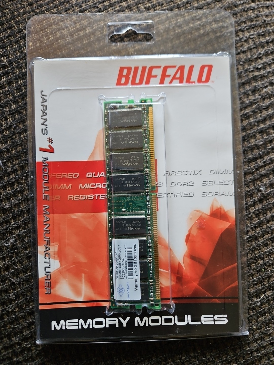 BUFFALO - 256MB PC3200U  DDR-400MHz CL3 Memory Module