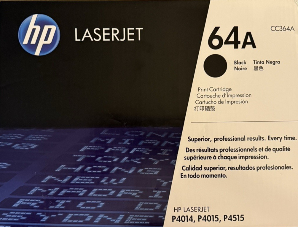 HP Laserjet 64A Black Original Print Cartridge CC364A  NOS 2018 Unopened