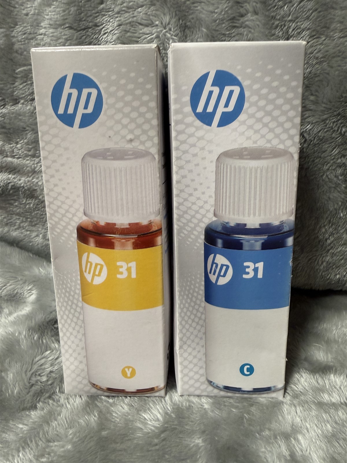 SEALED GENUINE HP 31 CYAN & YELLOW OEM INK BOTTLE REFILL