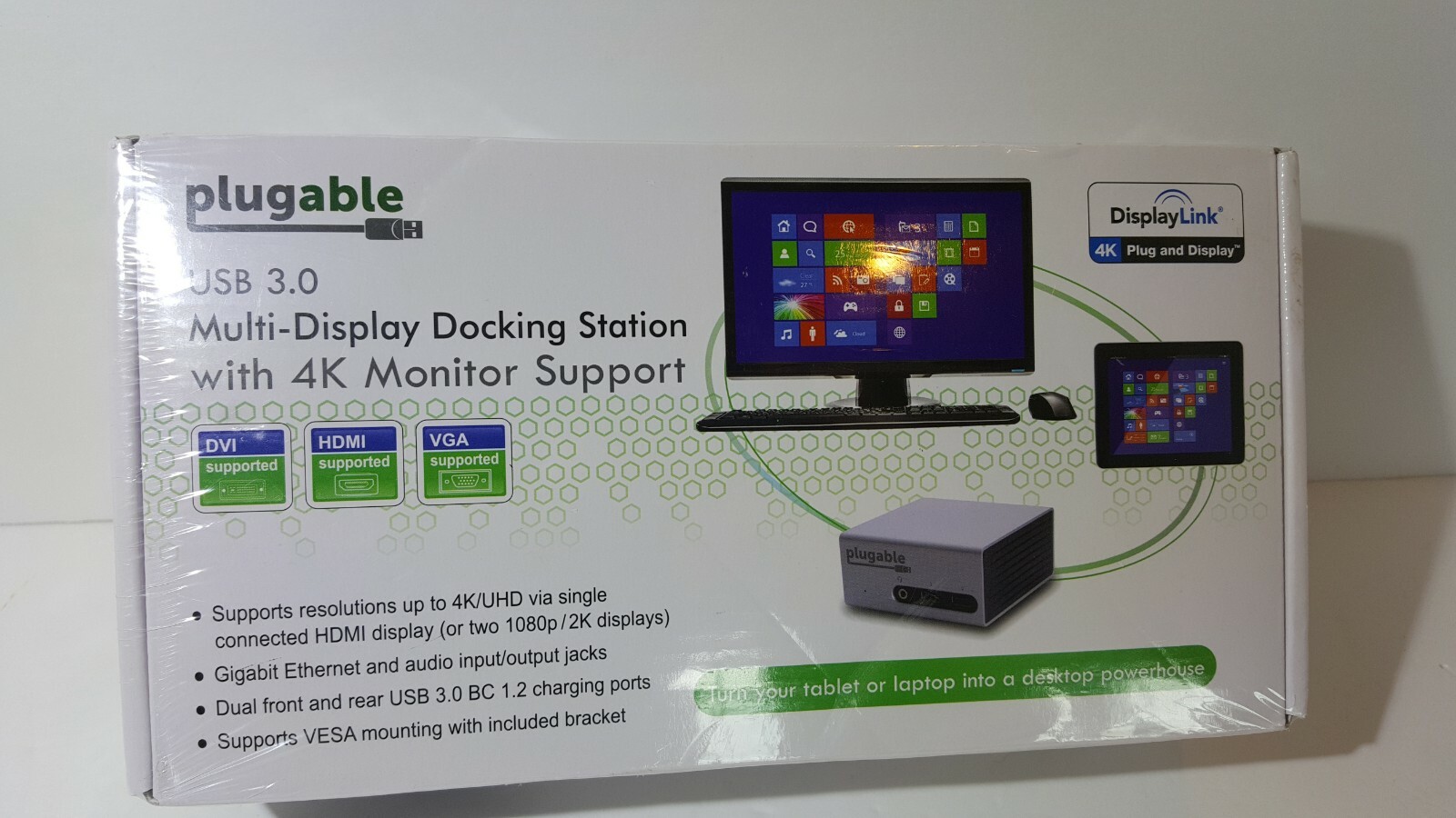 Plugable Universal USB 3.0 Docking Station with Dual Video Outputs and 4K Suppor