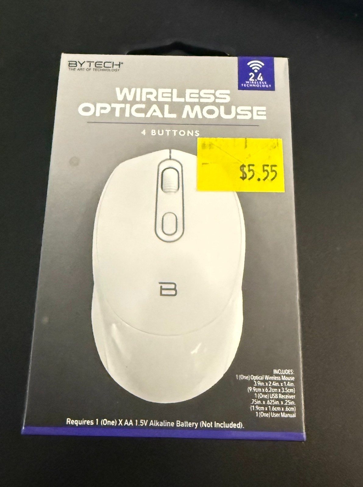 New Bytech Wireless Optical Mouse 2.4GHz USB Receiver Windows Mac