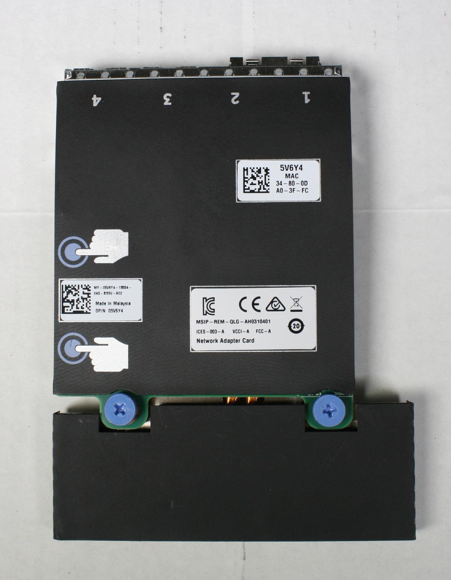 Dell Qlogic QLE41264 2x10Gb SFP+ 2x 1 Gb RJ45 mezzanine R740 R640 R7425 5V6Y4