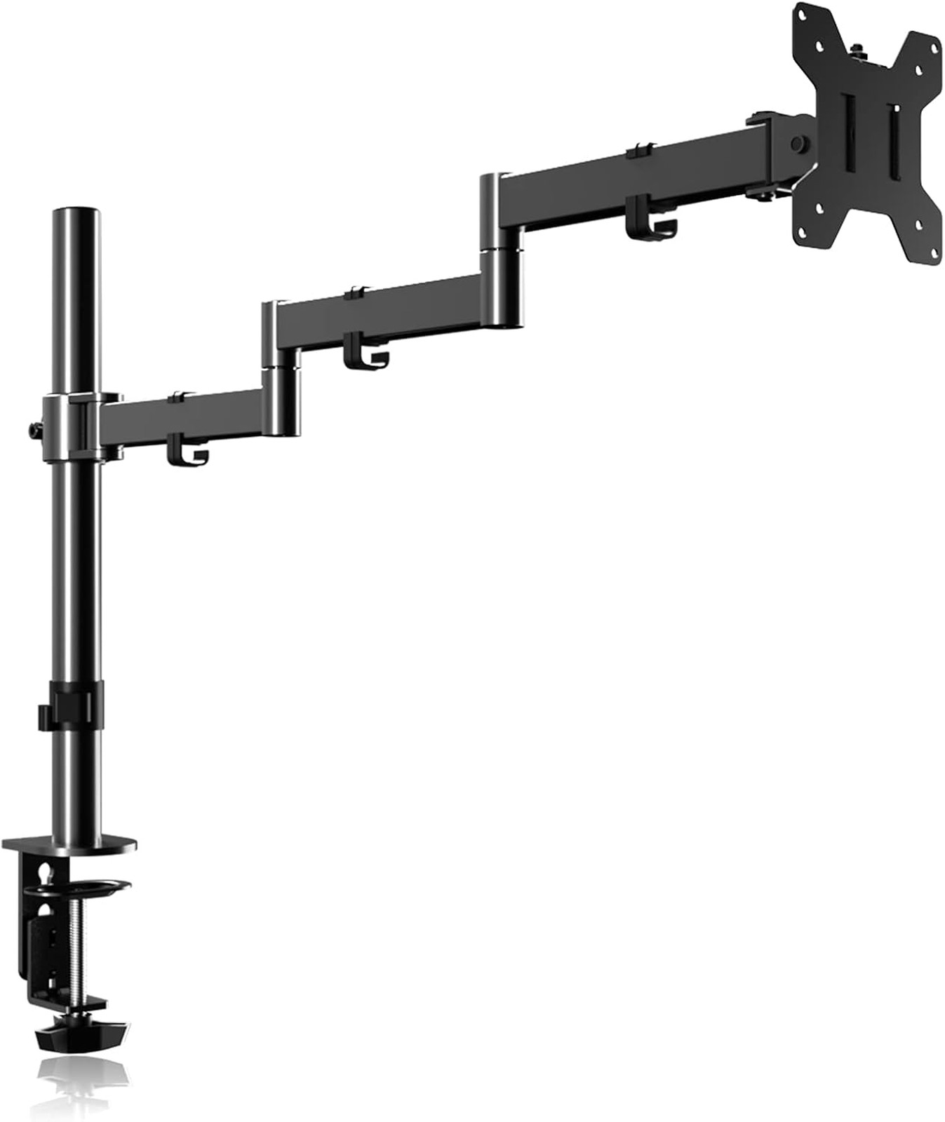 Single Long Monitor Arm for 13 to 32 Inch Screens Adjustable Computer Mount with