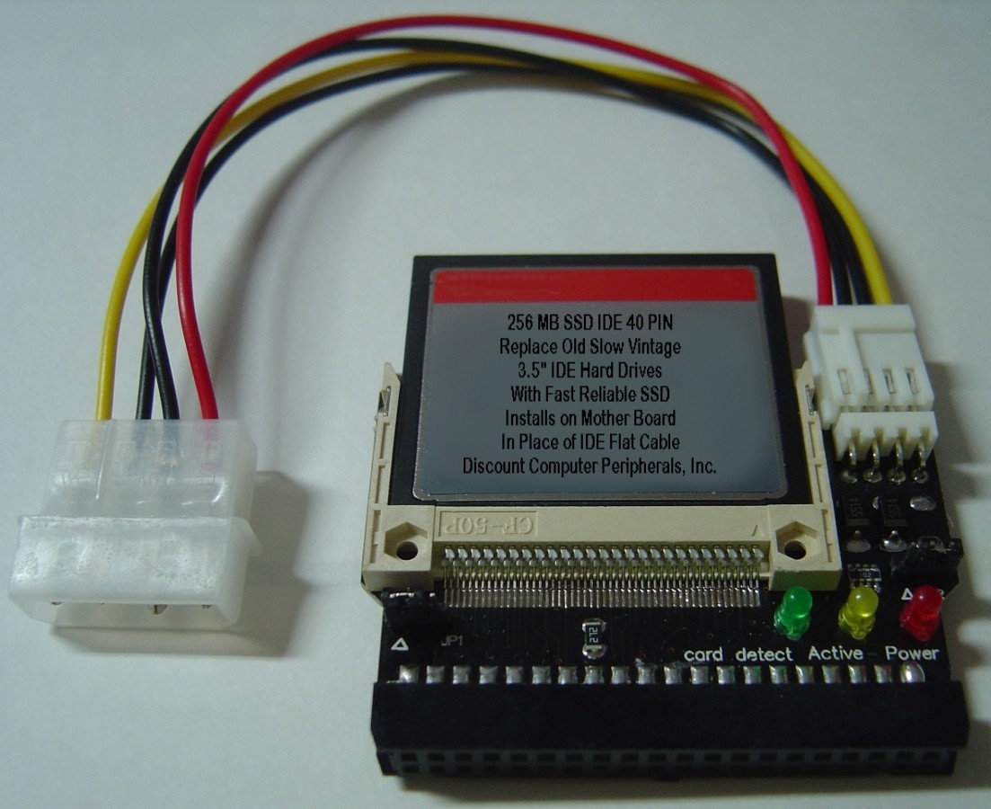 256 Megabyte DOM SSD Replace Worn Out 3.5" IDE Drives with 40 PIN IDE CF Card