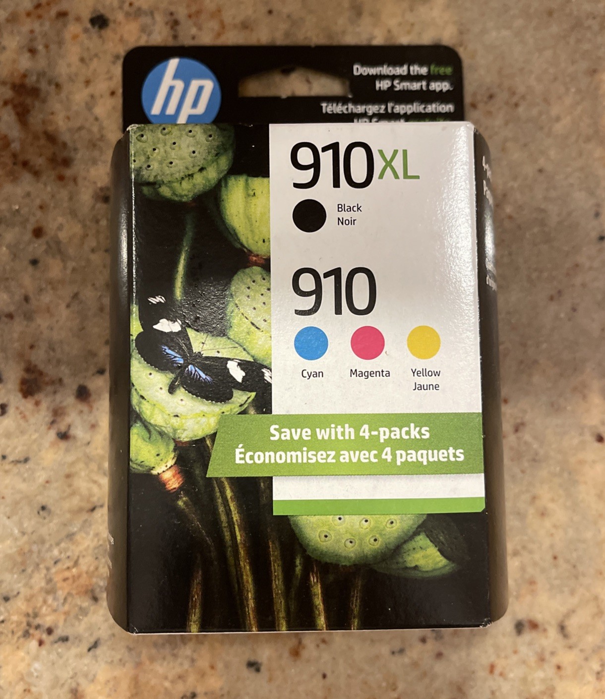 HP Genuine 4 Pack Ink Cartridges 910XL Black & 910 Cyan Magenta Yellow Jun 2026
