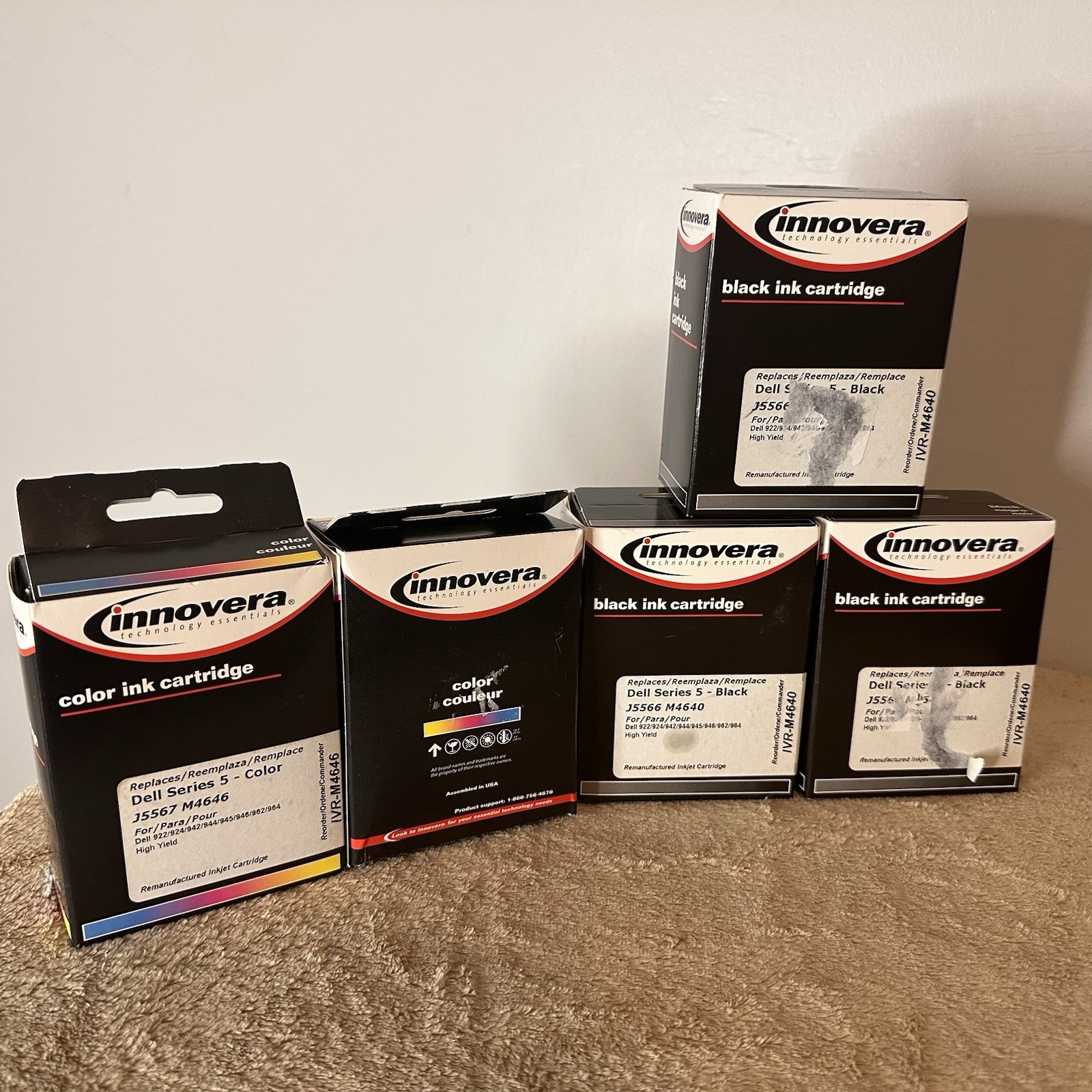 5 Innovera Compatible Replacement High Yield Office Jet Pro Ink Black Colors