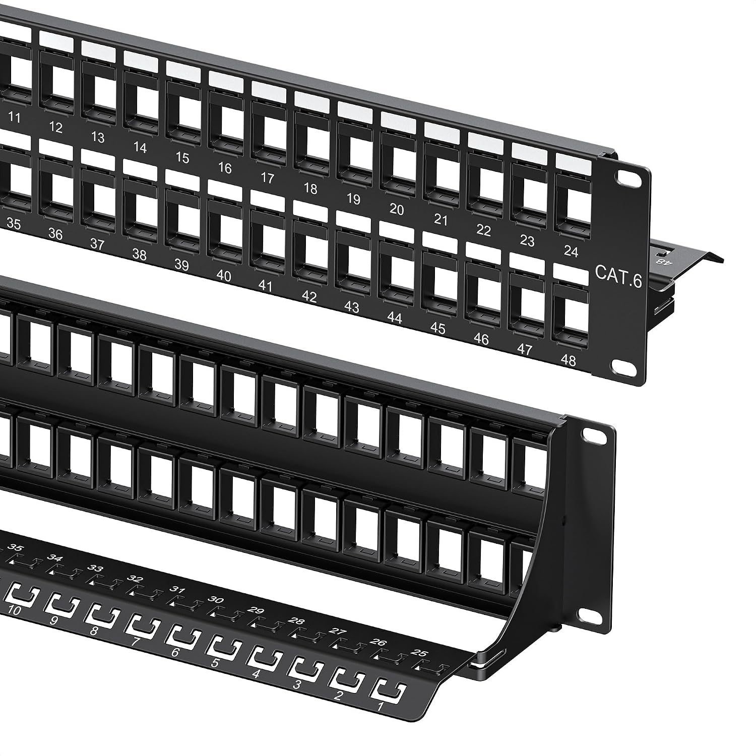 Cable Matters 2U 48 Port Keystone Patch Panel with Cable Management