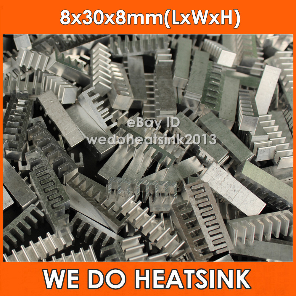 20pcs 8*30*8mm Extruded Epoxy Attach On Heat Sinks Cooler Aluminum For DIP