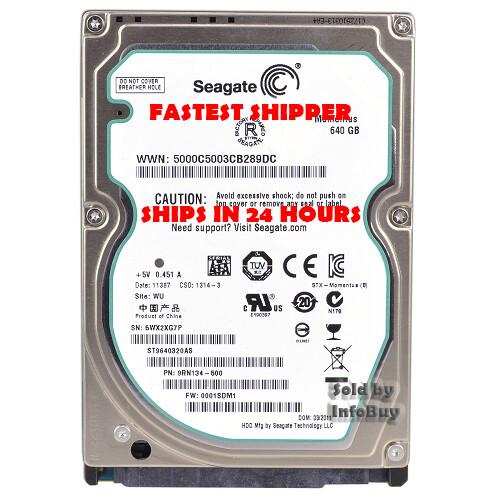 Seagate Momentus 2.5" FOR LAPTOPS-THIN--640GB SATA 5400RPM-SHIPS IN 24 hours