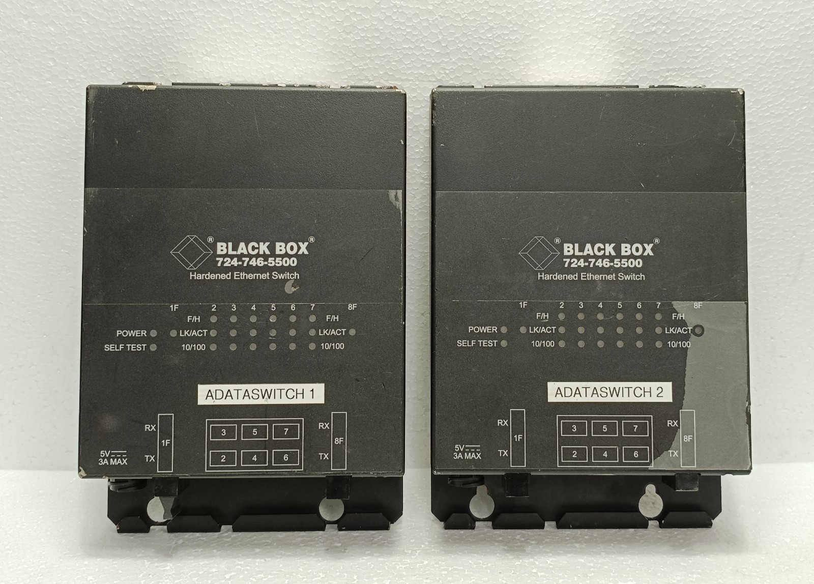 Black Box 724-746-5500 Hardened Ethernet Switch 5VDC 3A Lot of 2 Used