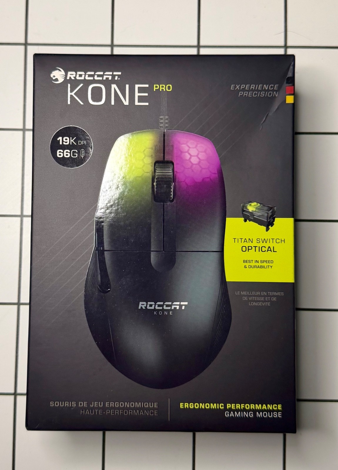 ROCCAT Kone Pro Wired Optical Gaming Mouse - Black- Titan Optical Switch