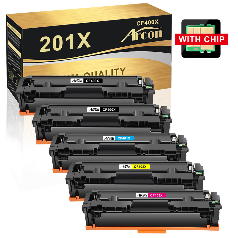 5PK High Yield CF400X 201X 201A Toner Set For HP Color Laser Jet Pro M277N M252N