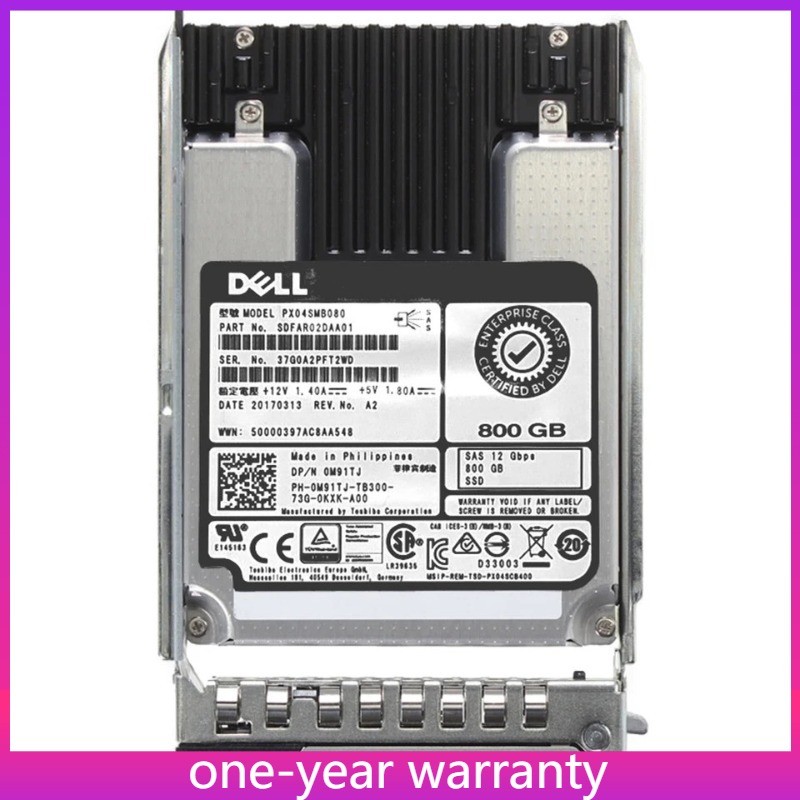M91TJ PX04SMB080 New Dell 800GB 12Gbps SAS WI MLC 2.5'' SSD 14/15/16G KIT