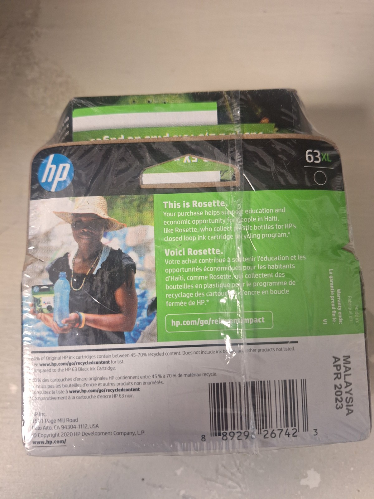 HP 63XL Black Ink Cartridge sealed expired 2023