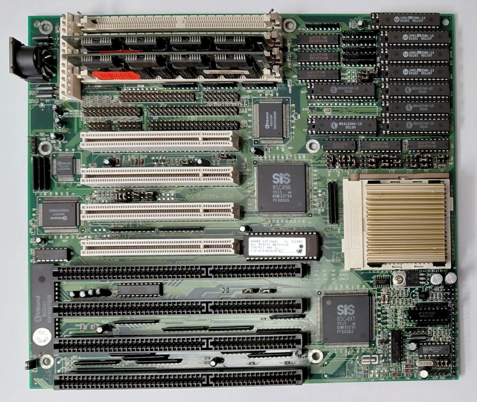 Gemlight GMB-486SPS ISA PCI Retro 486 Motherboard + AMD 80486DX4 100MHz + 32MB