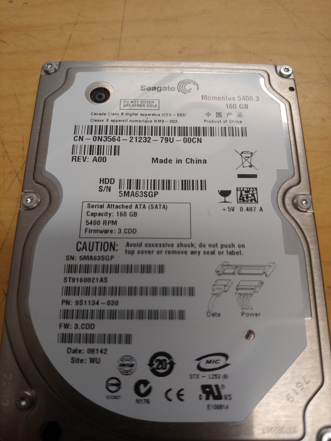 160gb Seagate Momentus 2.5" 3SGP