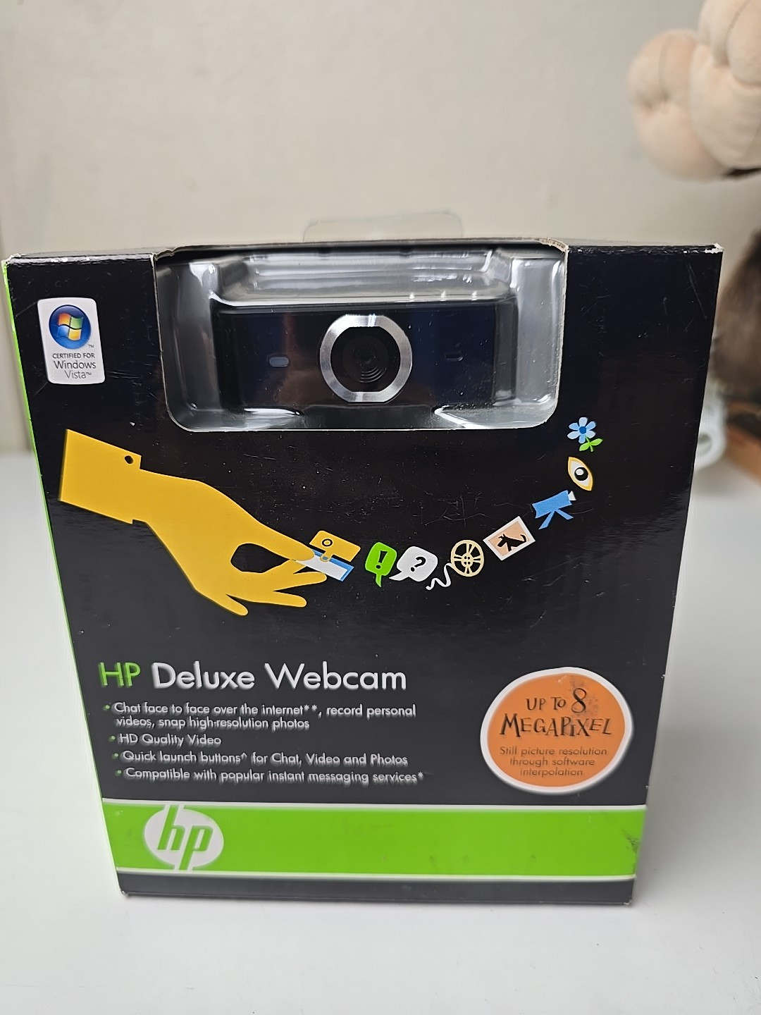 HP Deluxe Webcam KQ246AA USB 5X Digital Zoom PC Computer Video Camera