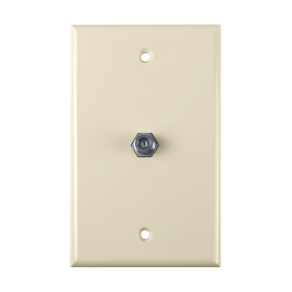 Construct Pro Wall Plate with Single F-81 Connector (Ivory)