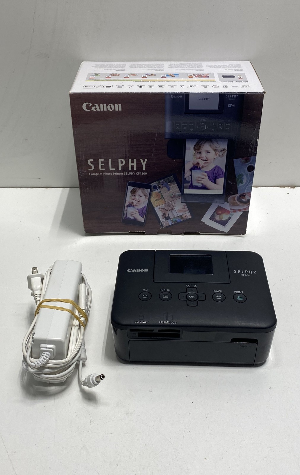 Canon SELPHY CP800 Compact Photo Printer Black Portable Power On Tested