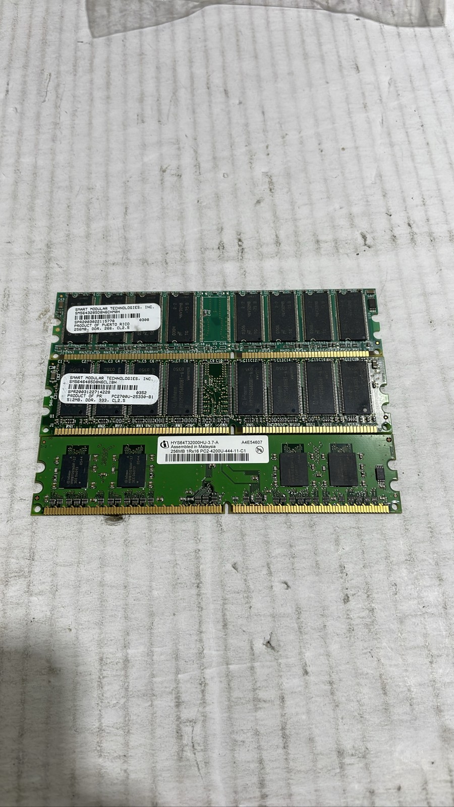 Smart Modular & Infineon 256MB 512MB DDR DDR2 RAM PC24200U PC2700 Lot Of 3