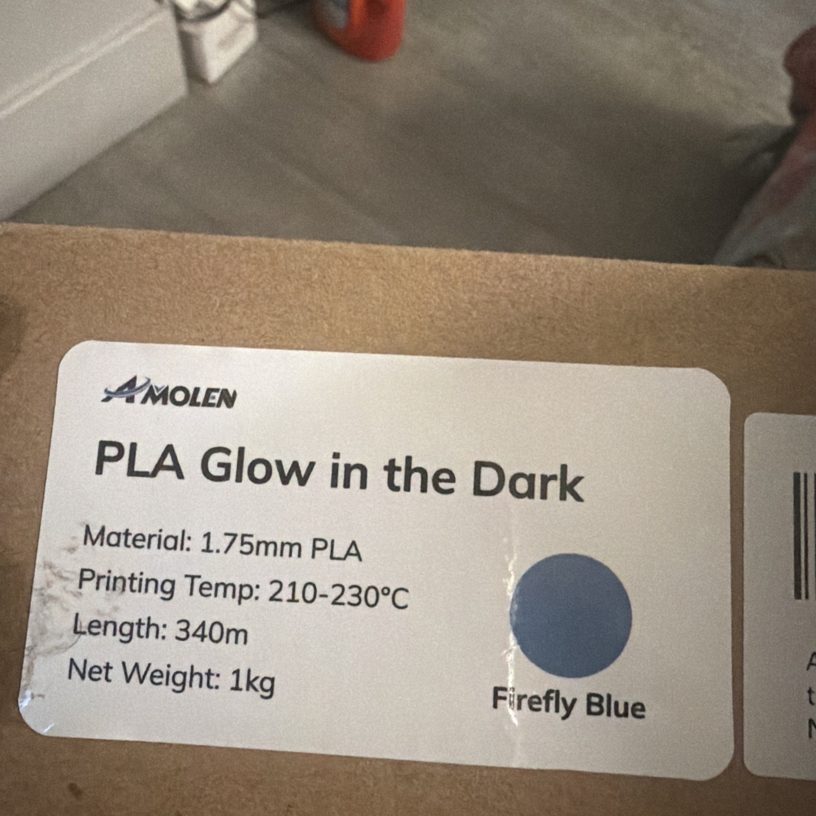 AMOLEN Glow in the Dark PLA 3D Printer Filament 1.75mm Firefly Blue 1kg
