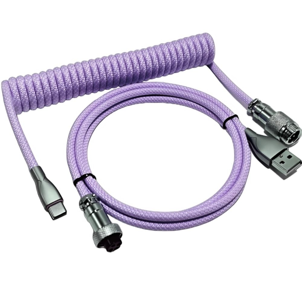 USB Coiled Keyboard Cable - Gaming Keyboard Coil Cord,Custom Braided Mechanic...