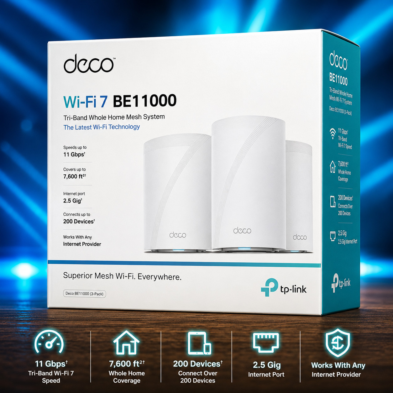 TPLink Deco BE11000 Whole Home Mesh WiFi 7 System  G1N