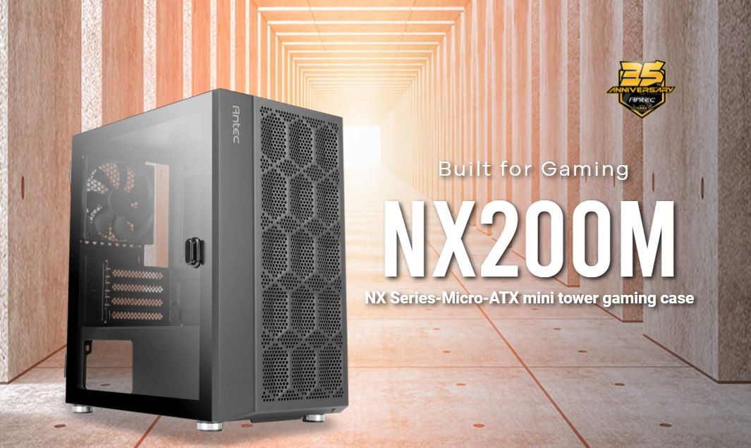 Antec NX200M m-ATX ITX Case Large Mesh Front for excellent cooling Side