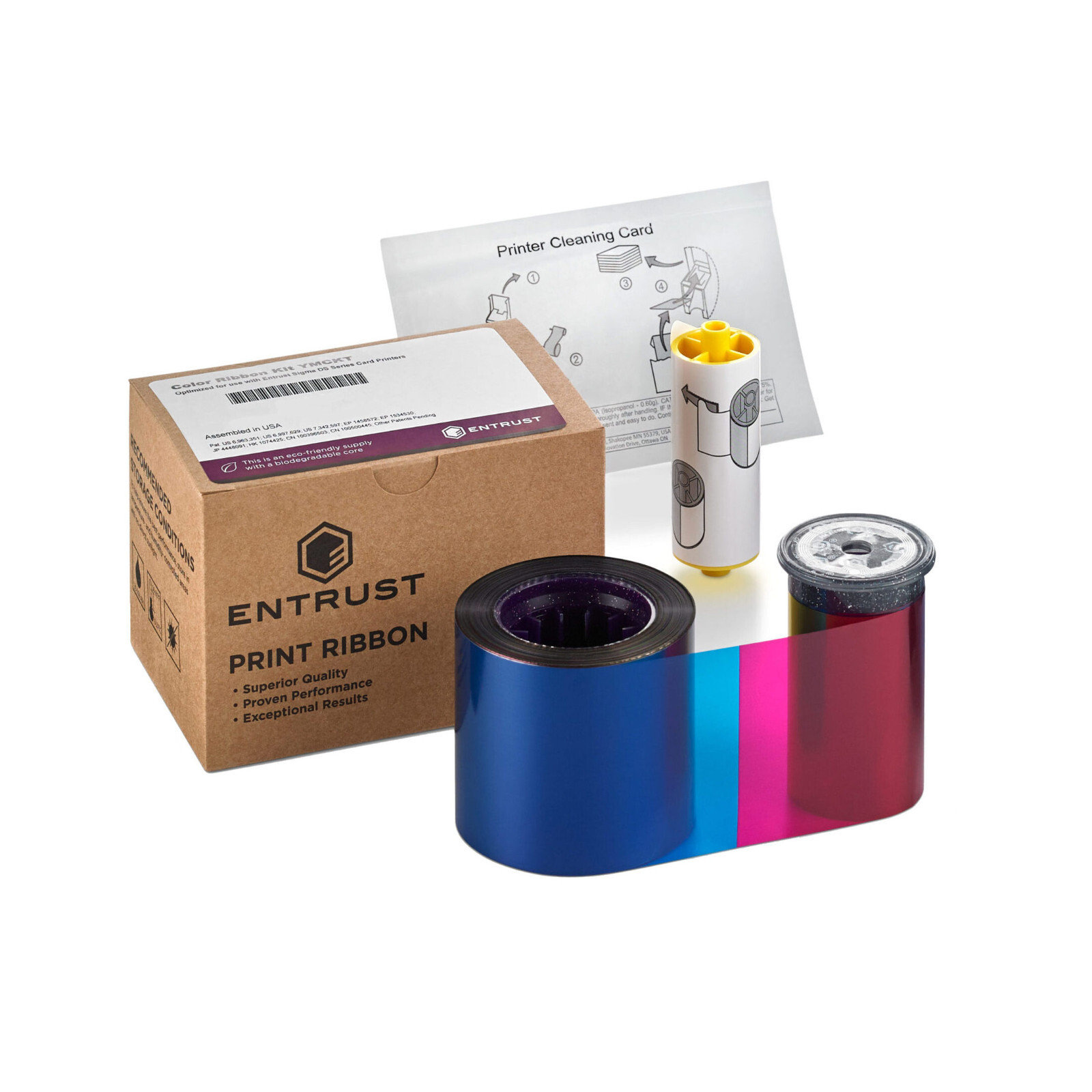 Entrust / Datacard 525100-001-S100 YMCKT Color Ribbon Kit  - New