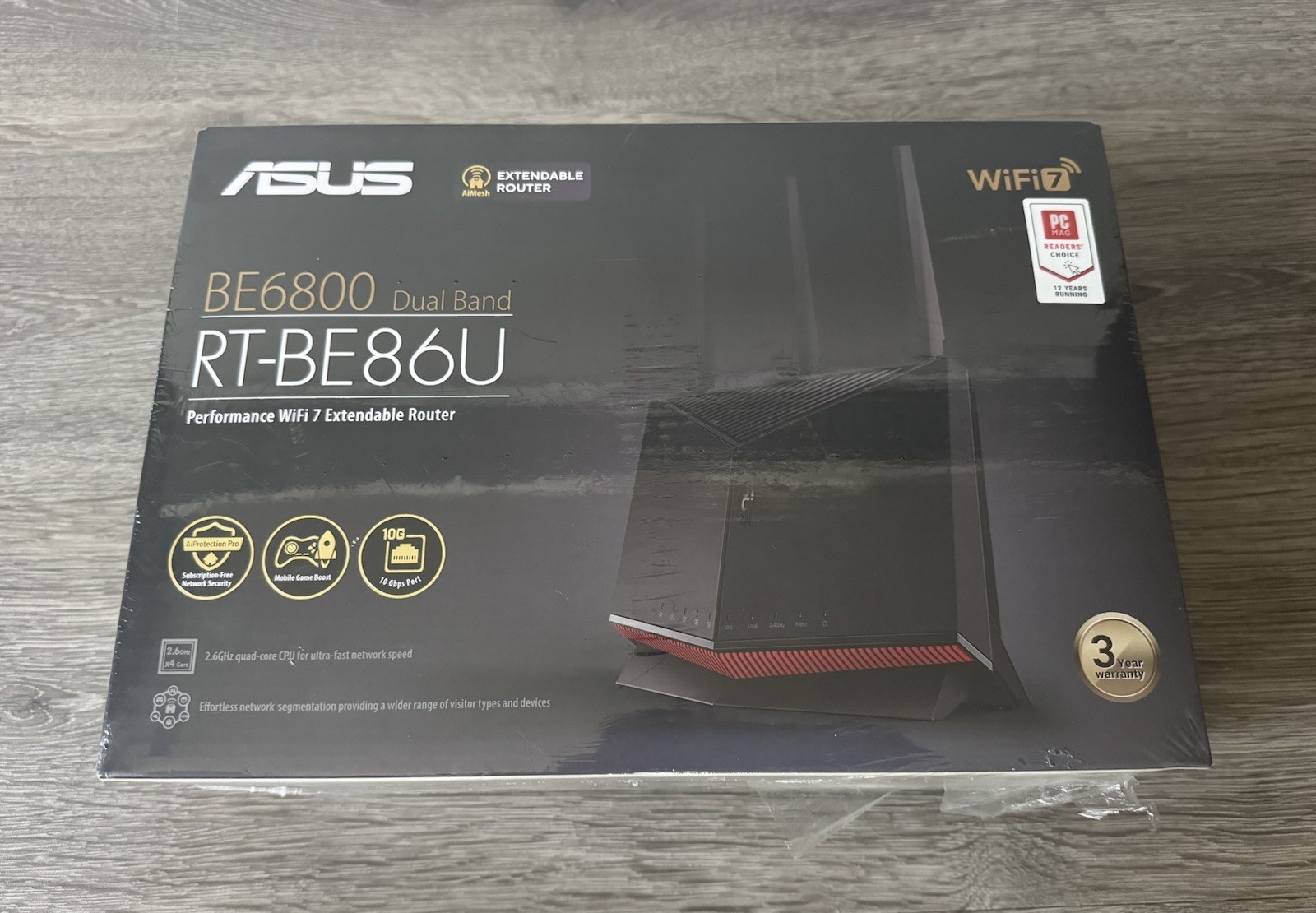 ASUS - RT-BE86U BE6800 Dual-Band Wi-Fi 7 Router - Black *SEALED*