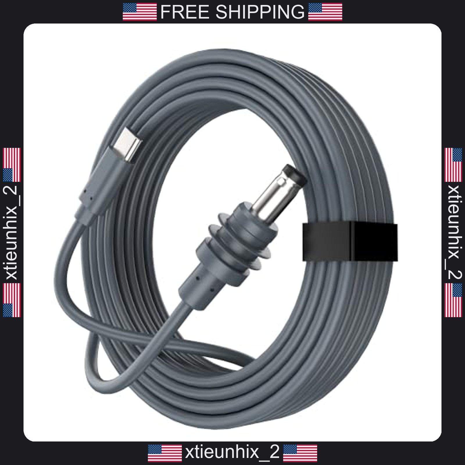 Starlink Mini USB C to DC Power Cable 16.4FT 5M Waterproof Gray
