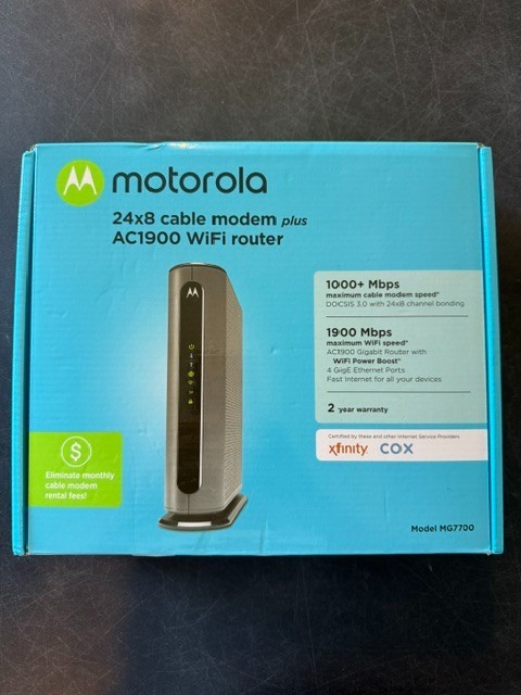 Motorola MG7700 24x8 DOCSIS 3.0 AC1900 Dual-Band Cable Modem WiFi Router