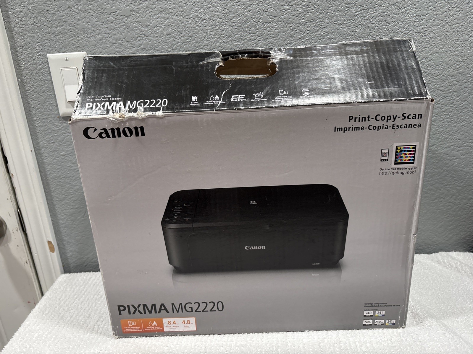 Canon PIXMA MG2220 All-in-One Inkjet Black Printer New Open Box With Ink