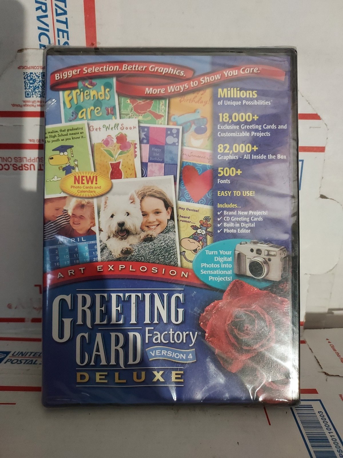 New Art Explosion Greeting Card Factory Ver. 4 (PC, 2004) - 4 Disc CD-ROM - #1j