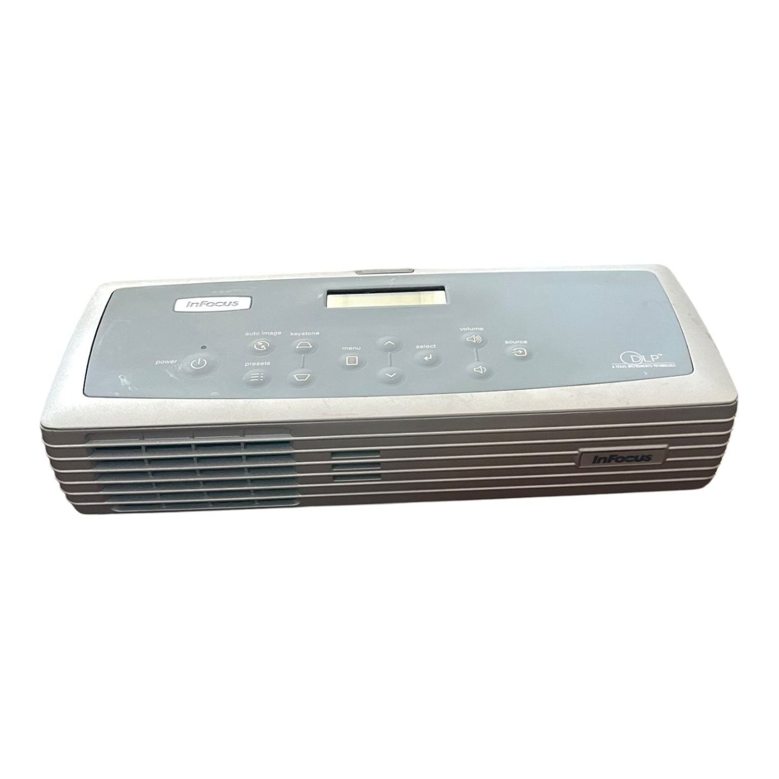 InFocus LP120 DLP Portable Projector Silver Gray with Power Cable Tested