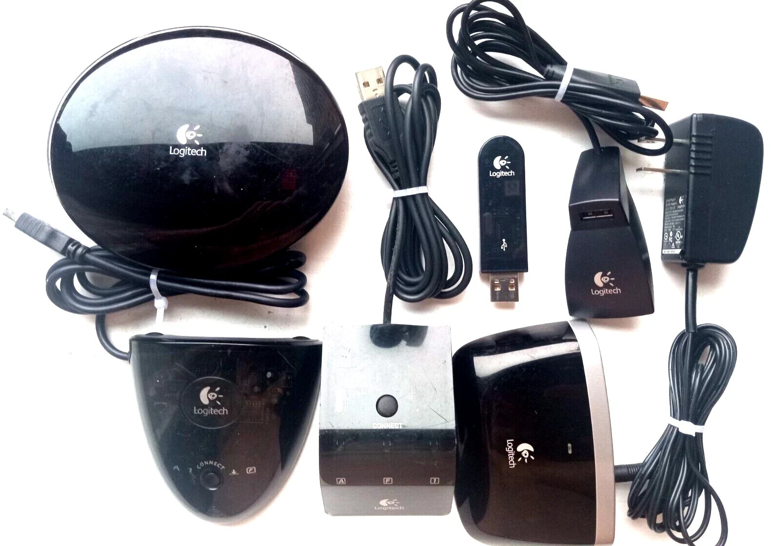 Genuine Logitech 6 Items USB Extension Cable Stand 501688-A000 W/Receiver As Is