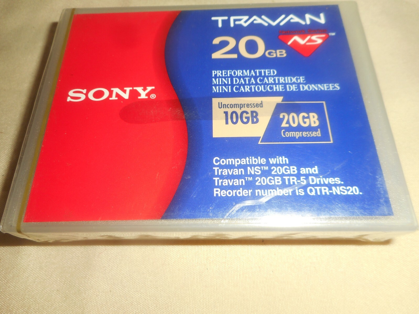 Sony Travan QTR-NS20 Mini Data Tape Cartridge 10/20GB NS Preformatted New Sealed