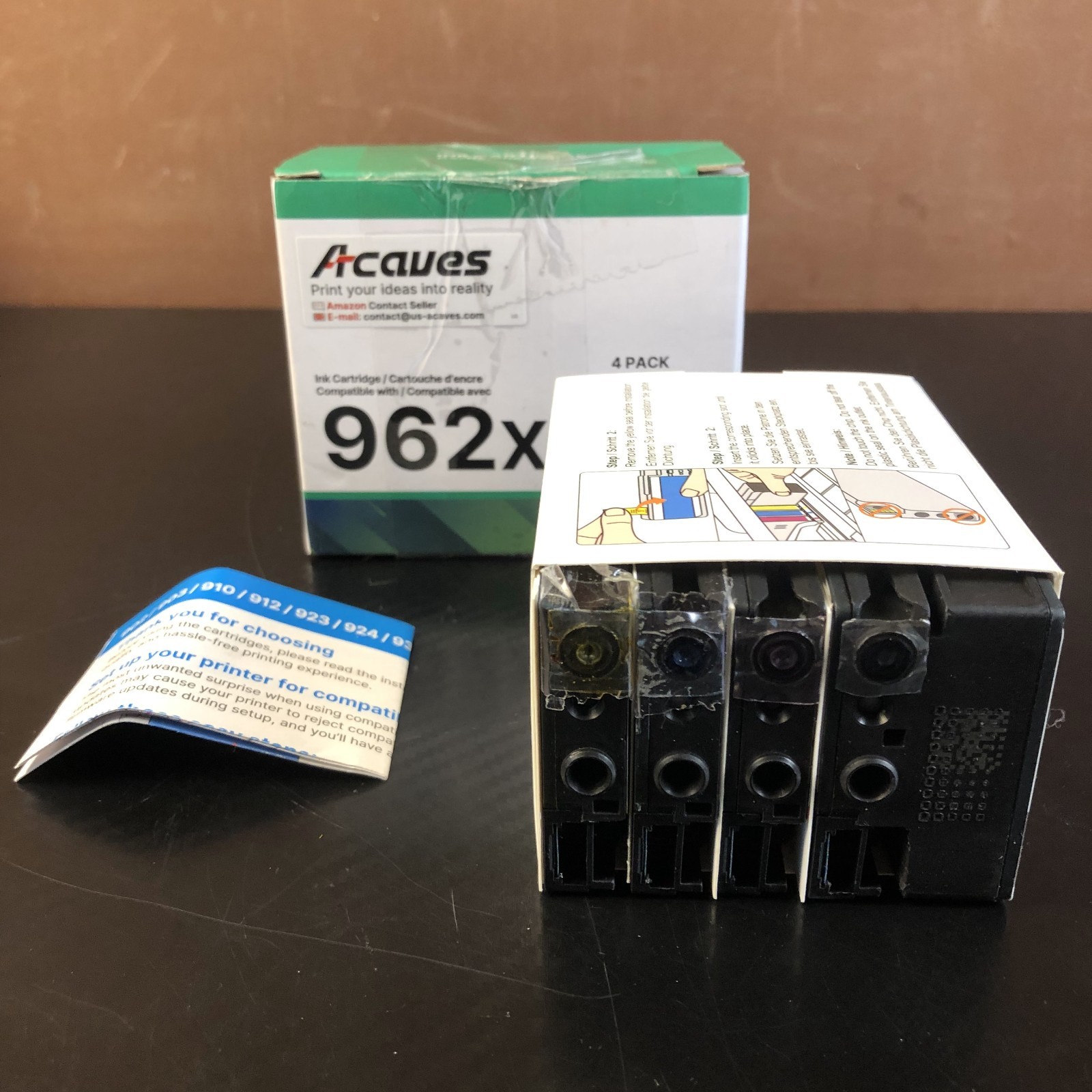 4 pack  Acaves 962XL HP962XL/962 Ink Cartridges Combo Pack for HP Ink