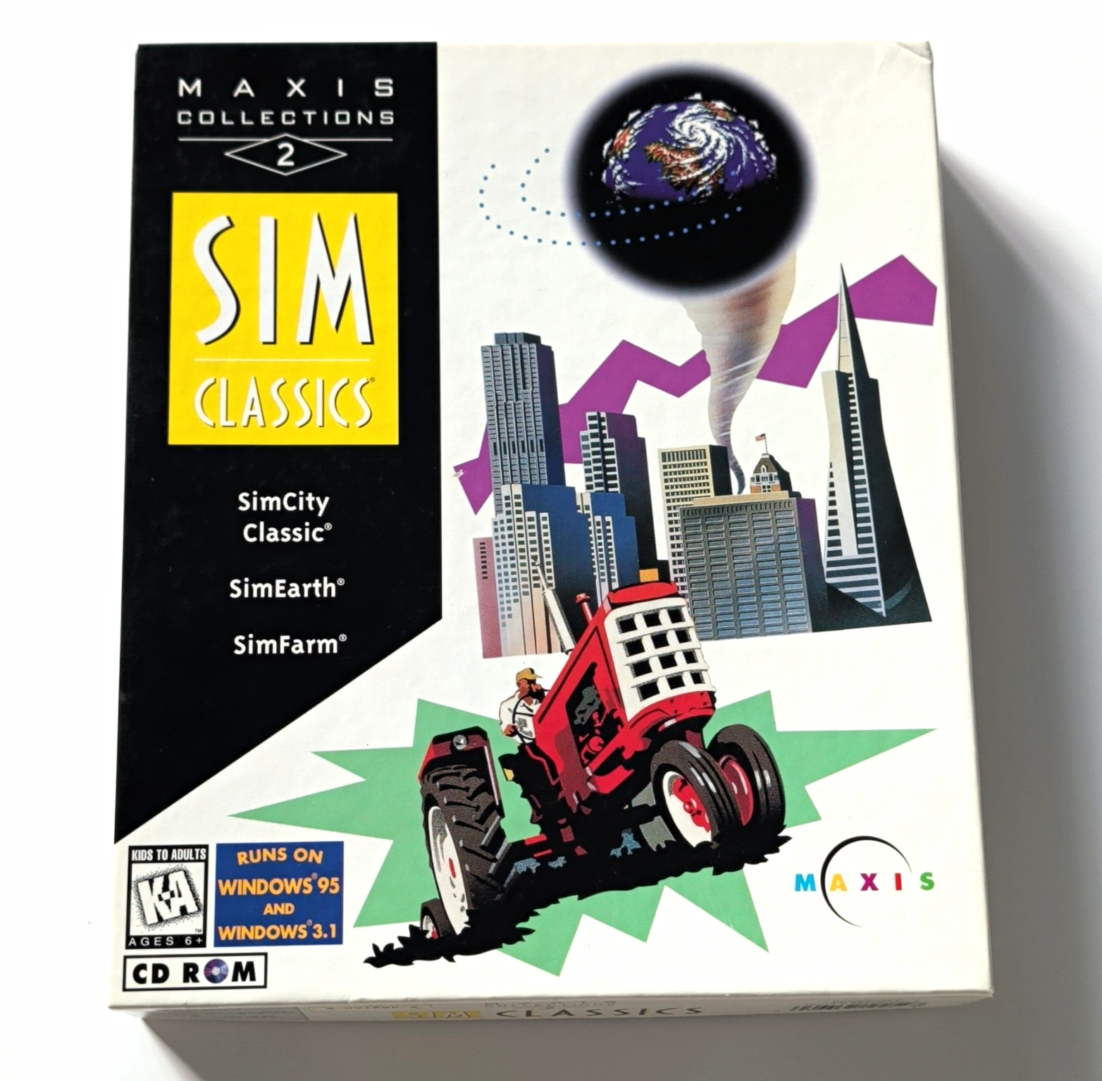 Maxis Sim Classics Collection 2 CD-ROM SimCity SimEarth SimFarm Win 3.1/95