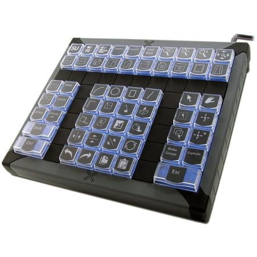 P. I. Engineering X-Keys XK-60 USB Programmable Keyboard, 60 Keys, Blue and Red