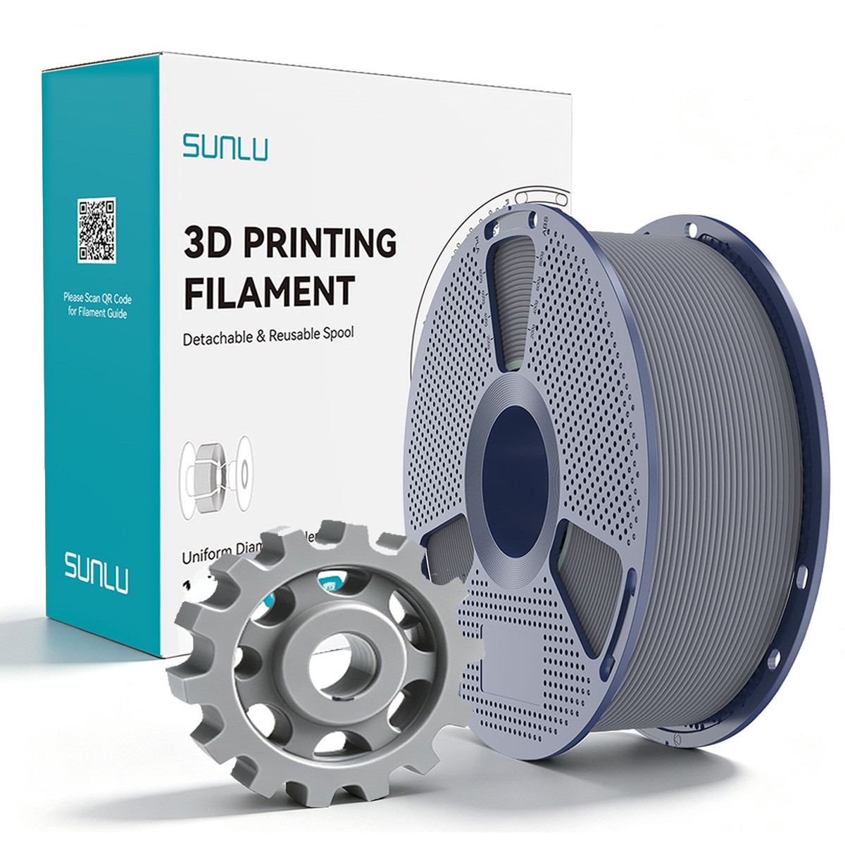 SUNLU Gray PETG Carbon Fiber 3D Printer Filament 1.75mm PETG-CF 1KG Matte finish