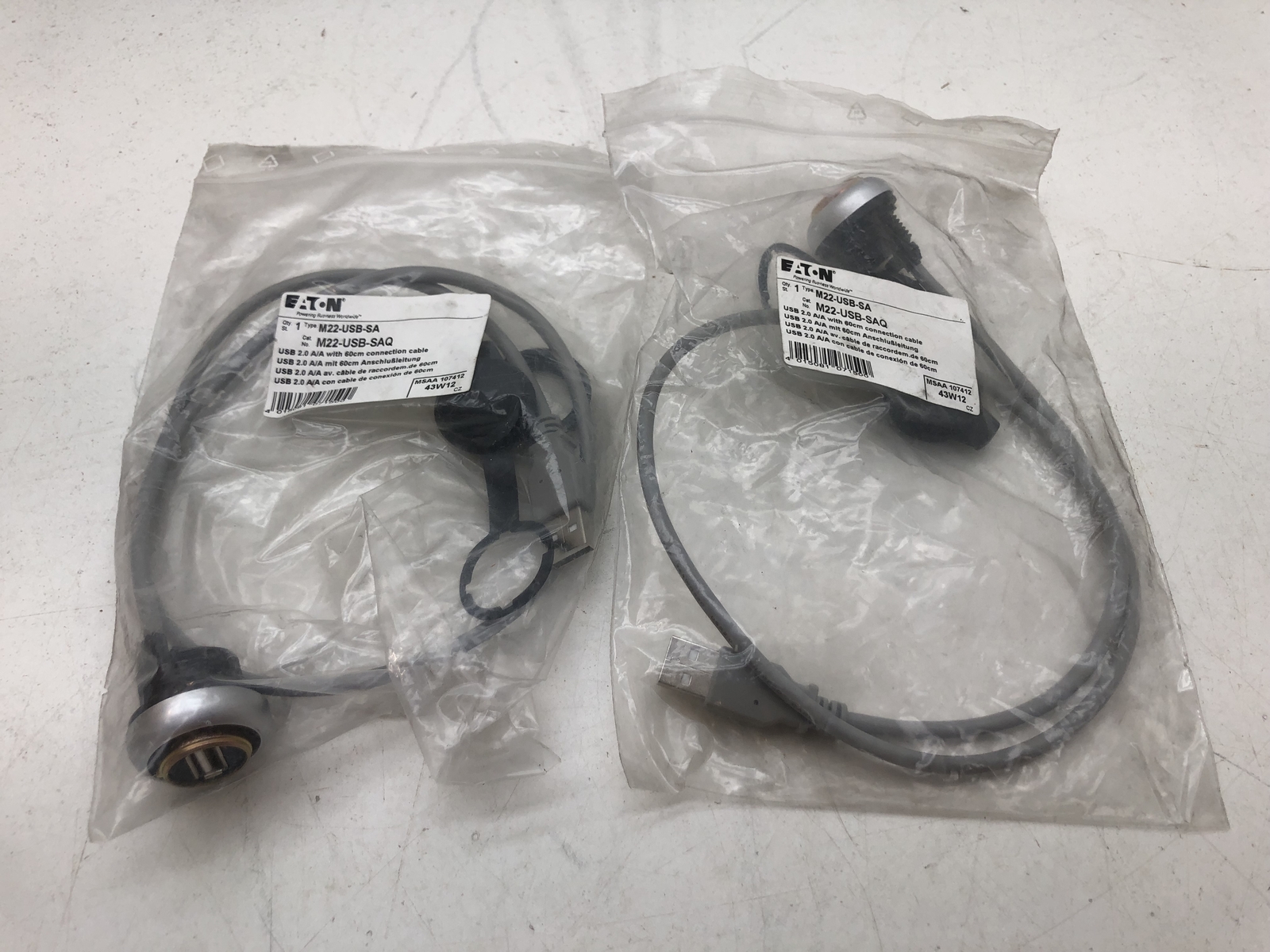 (QTY.2) EATON M22-USB-SAQ 60CM USB CONNECTION CABLE
