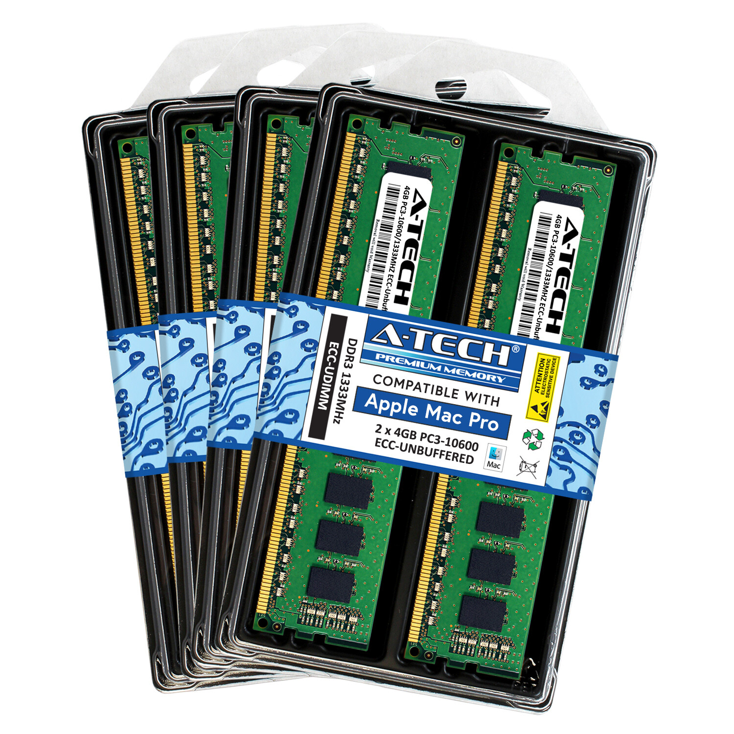 32GB KIT 8X 4GB PC3-10600 1333 MHZ ECC UNBUFFERED APPLE Mac Pro MEMORY RAM