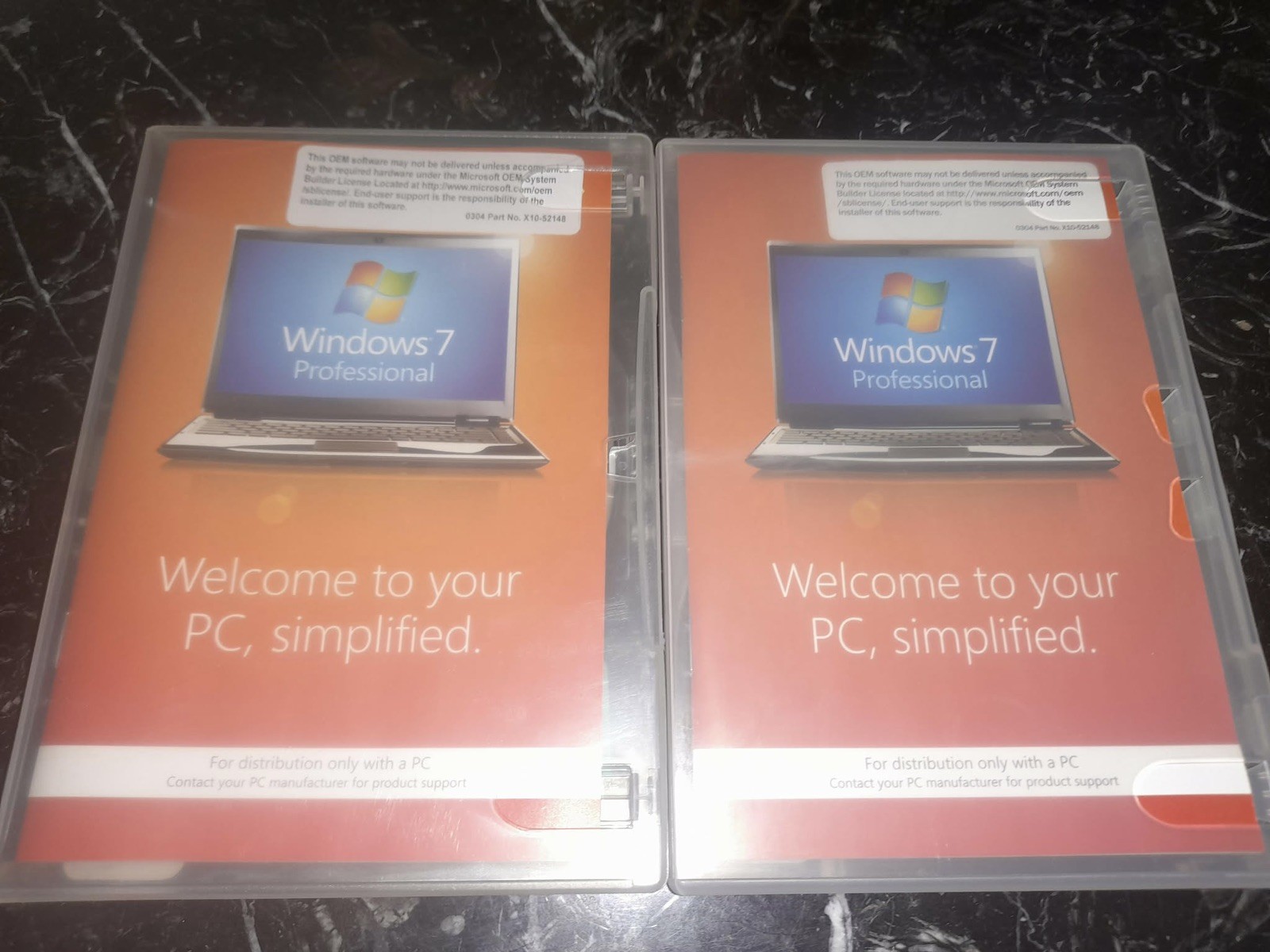 2 NEW OpenBox Windows 7 Professional 32 Bit Full Version SP1 DVD & Product Key