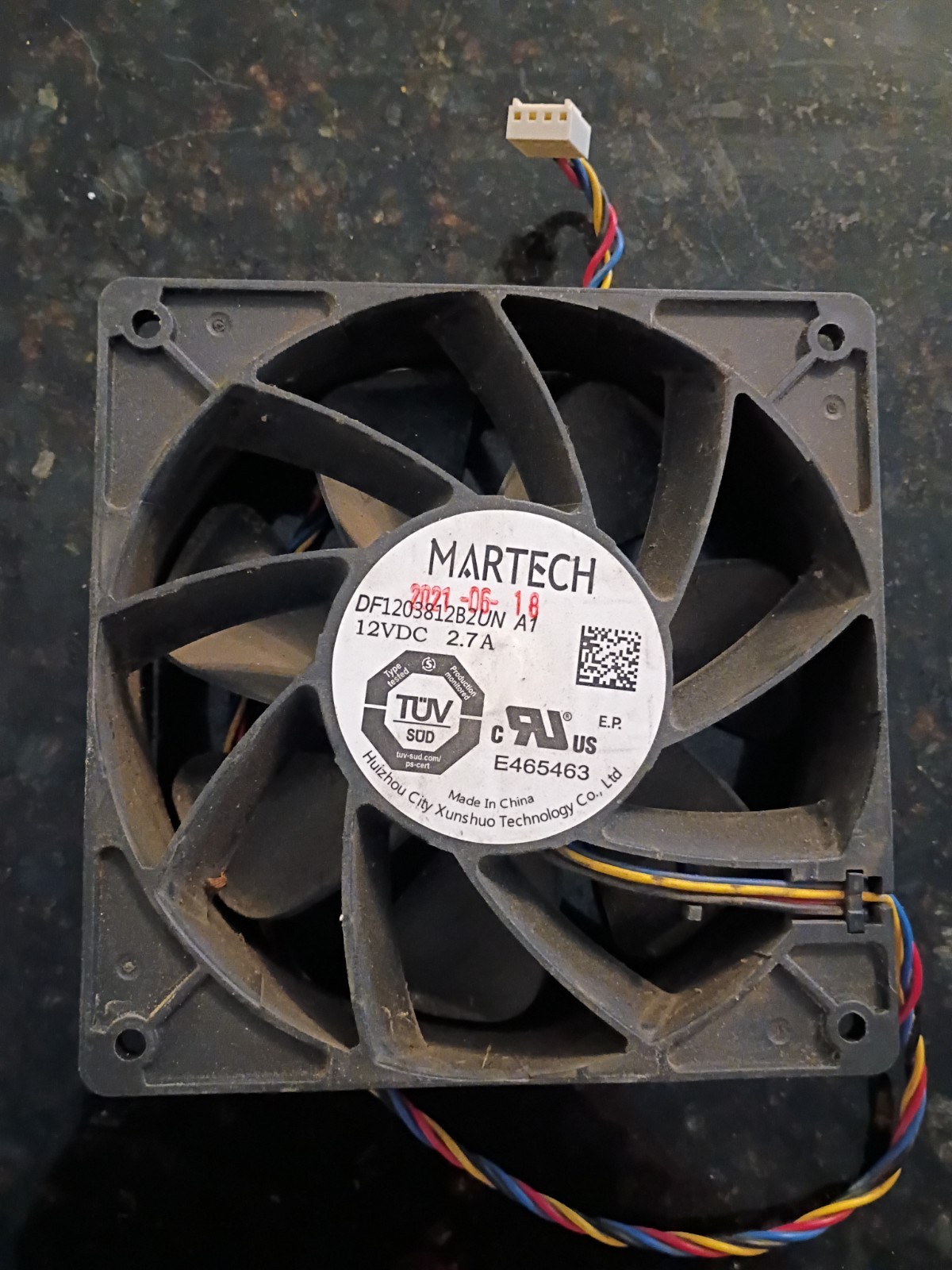 Used: 9 Fan Lot For Antminer S19 Miners Martech DF1203812B2UN 12V 2.7A. 120x38mm