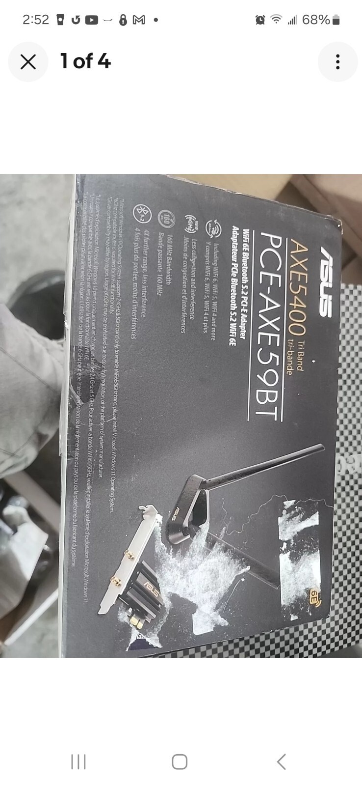 ASUS PCE-AX3000 Dual Band Wi-Fi 6 PCI-E Adapter Bluetooth WPA3 Network Security