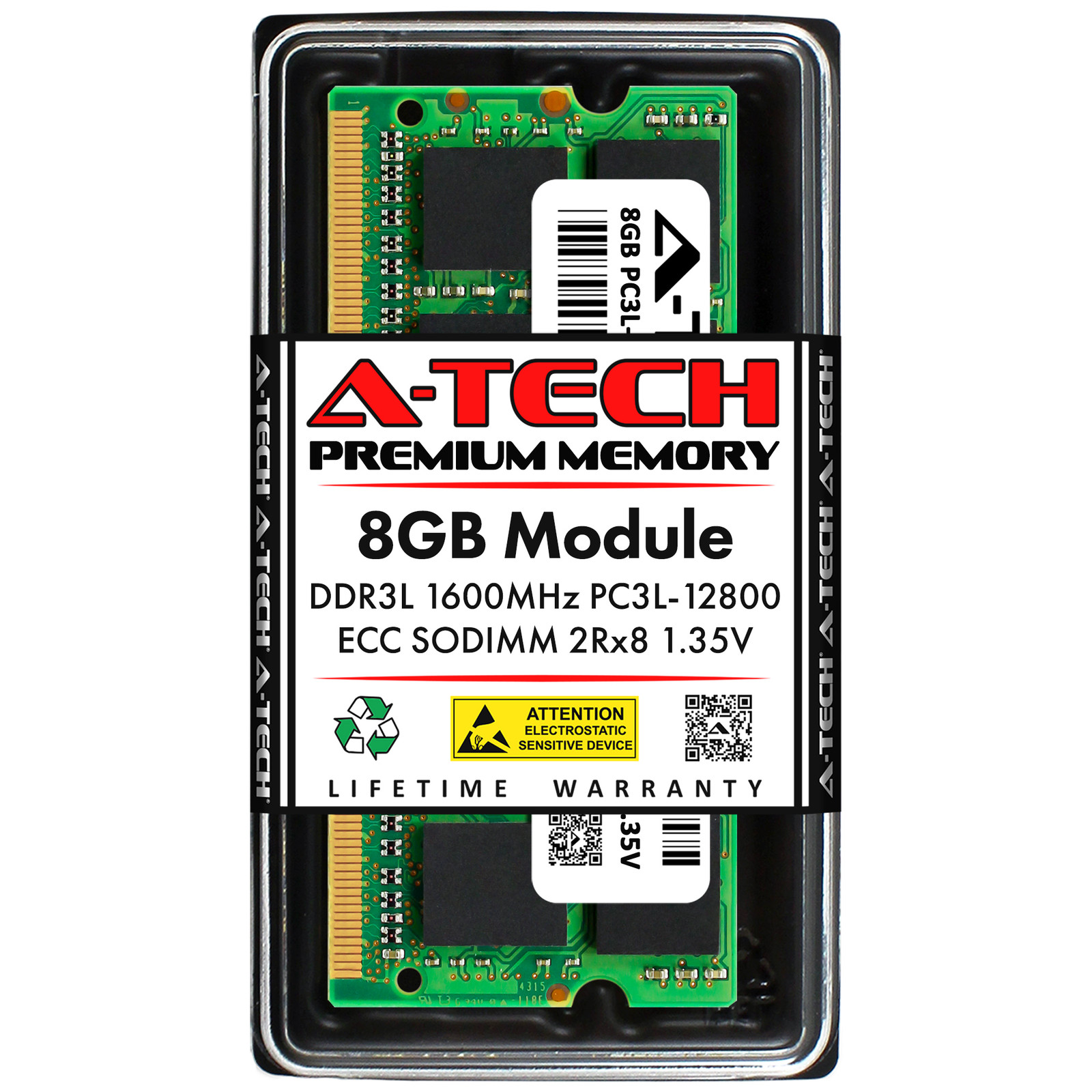 A-Tech 8GB PC3-12800 ECC SODIMM DDR3 1600 PC3L Unbuffered MicroServer Memory RAM