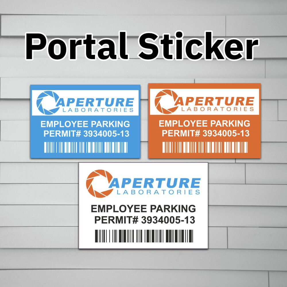 Aperture Laboratories Parking Perm Vinyl Decal StickerLabs laptop window tumbler