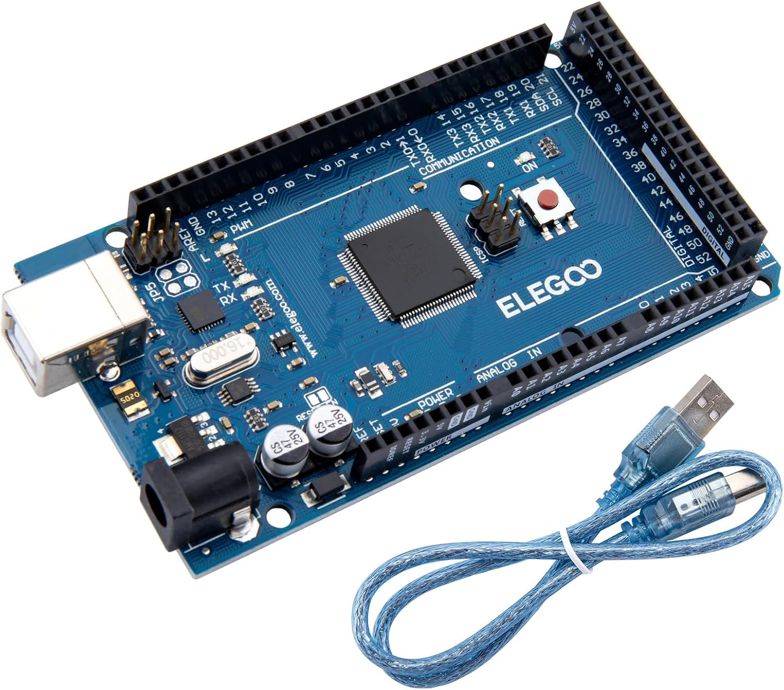 Mega 2560 R3 Board ATmega2560 Compatible with Arduino Blue 54 Digital I/O