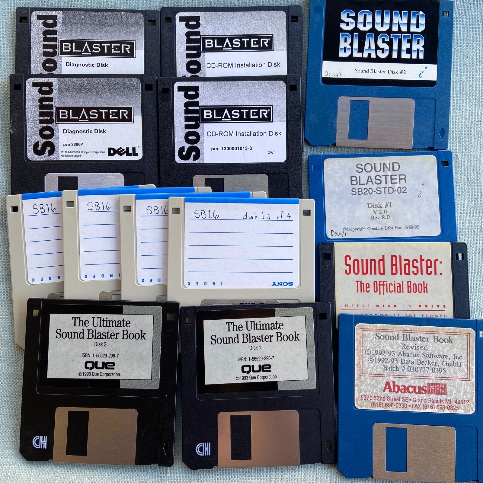 Vintage Computer Drivers Lot Audio Sound Blaster Install Diagnostics Book 3.5” F